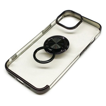 iPhone15Pro 耐衝撃メタリックTPUフレームリング付き背面クリアケース エアージェイ