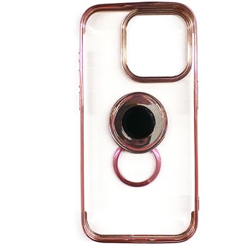 iPhone15Pro 耐衝撃メタリックTPUフレームリング付き背面クリアケース エアージェイ