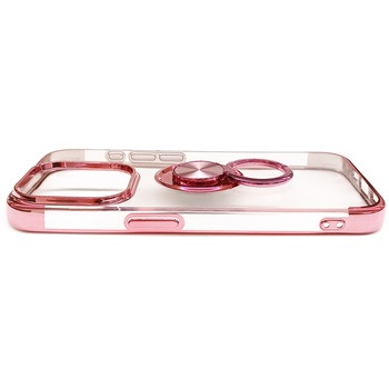 iPhone15Pro 耐衝撃メタリックTPUフレームリング付き背面クリアケース エアージェイ