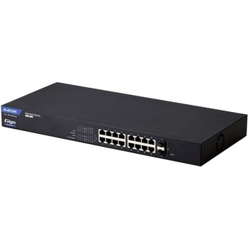 スイッチングハブ LANハブ 16ポート Giga対応 1000/100/10Mbps 金属筐体 AC電源 ファンレス 静音 エレコム