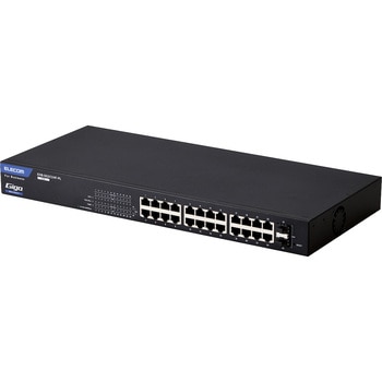 スイッチングハブ LANハブ Giga対応 1000/100/10Mbps 金属筐体 AC電源 ファンレス 静音 エレコム
