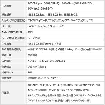スイッチングハブ LANハブ Giga対応 1000/100/10Mbps 金属筐体 AC電源 ファンレス 静音 エレコム