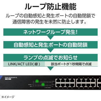 スイッチングハブ LANハブ レイヤー2 Giga対応 PoE アンマネージ 1000/100/10Mbps 金属筐体 - エレコム