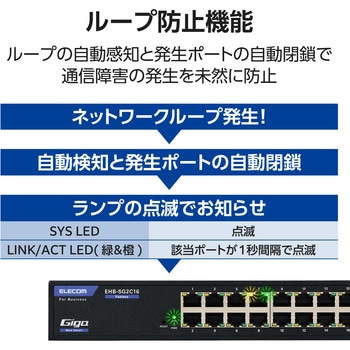 法人向け スイッチングハブ WEBスマート Giga対応 1000BASE-T対応 3年保証 エレコム