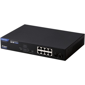 スイッチングハブ LANハブ 8ポート Giga対応 1000/100/10Mbps 金属筐体 AC電源 ファンレス 静音 エレコム