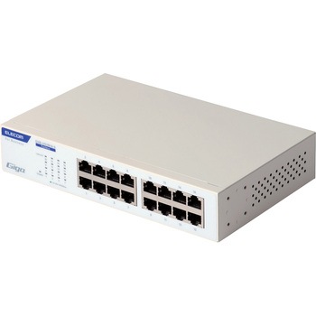 スイッチングハブ LANハブ Giga対応 1000/100/10Mbps 金属筐体 AC電源 ファンレス 静音 エレコム
