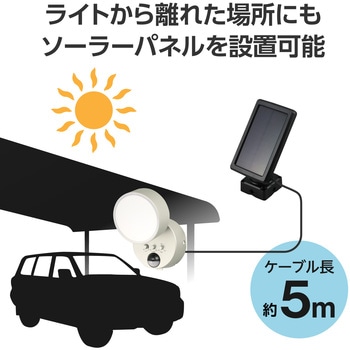 LEDセンサーライト 屋外 太陽光発電 人感センサー 防水 IP65 角度調整可 フラッシングモード センサー照明 DXアンテナ