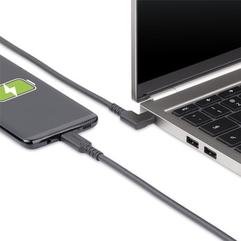 USB-Cケーブル/L字型コネクター/高耐久/2m/USB 3.2 Gen 1/4K60Hz DP Altモード/100W PD/アラミド繊維補強/同期 充電 StarTech.com