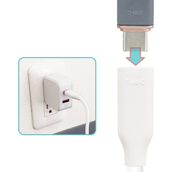 強化コネクターふわふわ延長ケーブル CtoC 2m エアージェイ