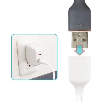 強化コネクターふわふわ延長ケーブル AtoA 1m エアージェイ