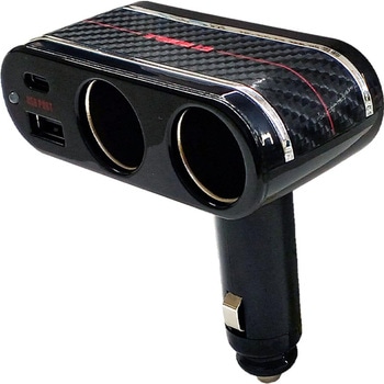 DCシガーソケットアダプター 2ソケット+USB(A+C) エアージェイ