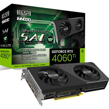 GD4060T-16GERS ELSA GeForce RTX 4060 Ti 16GB S.A.C 2連ファンモデル