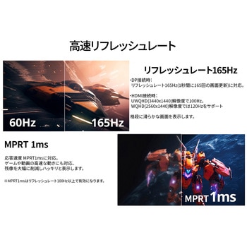 ゲーミング液晶ディスプレイ 34型/3440×1440/HDMI×1、DP×2/ブラック/スピーカー有/2年保証 JAPANNEXT
