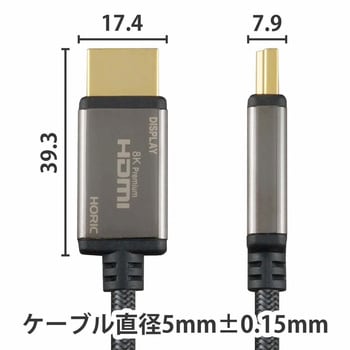 光ファイバー 8KPremium HDMIケーブル メッシュタイプ グレー ホーリック