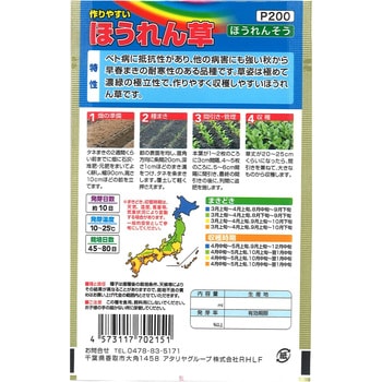 【タネ】 作りやすい ほうれん草 アタリヤ農園