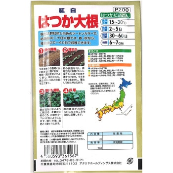 【タネ】 紅白はつか大根 アタリヤ農園