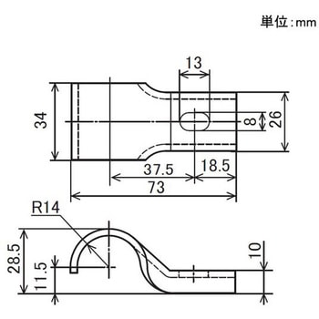 Φ27ステンレス製イレクターパイプ用 片サドル 矢崎化工