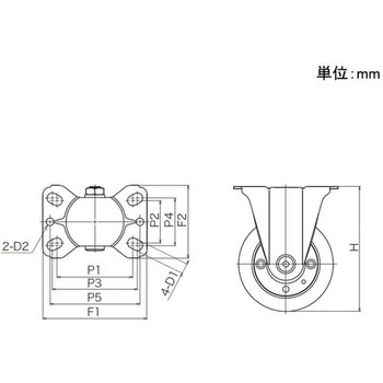 Φ27ステンレス製イレクターパイプ用 ステンレスキャスター 矢崎化工