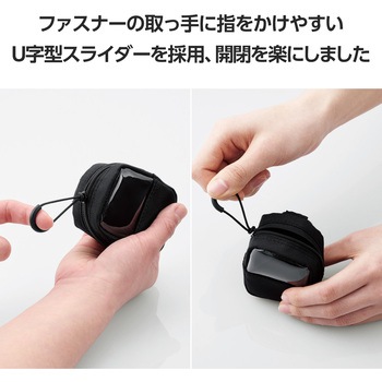 イヤホンケース ワイヤレスイヤホン ナイロン ポーチ カラビナ付き 耐衝撃 透明窓付き エレコム