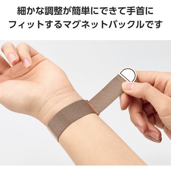 アップルウォッチバンド SE(第2/第1世代)/Series9 8 7 6 5 4 3 2 1 ステンレス マグネット ベルト エレコム