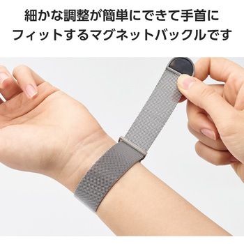 アップルウォッチバンド Ultra 2/Ultra/SE(第2/第1世代)/Series9 8 7 6 5 4 3 2 1 ステンレス マグネット エレコム