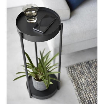 キャスター付きプランタースタンド タワー 2段 ホワイト 山崎実業