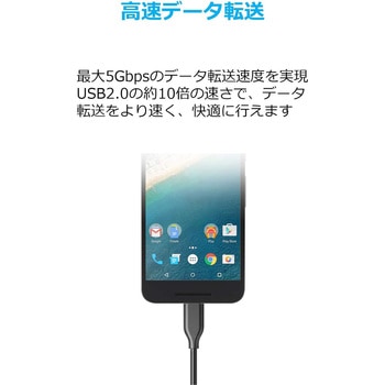 Anker PowerLine USB-C & USB-A ケーブル (USB3.0対応) 1.8m Anker(アンカー)