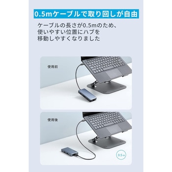 Anker 343 USB-C ハブ (7-in-1， Dual 4K HDMI) Anker(アンカー)