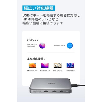 Anker 563 USB-C ハブ (10-in-1， Dual 4K HDMI， for MacBook) Anker(アンカー)
