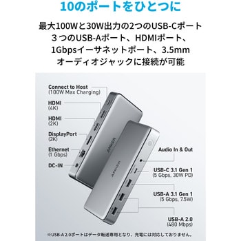 A83955A1-70 Anker 563 USB-C ドッキングステーション (10-in-1) 1個 Anker(アンカー) 【通販モノタロウ】