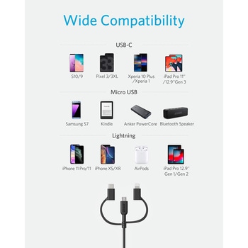 Anker PowerLine II 3-in-1 ケーブル 0.9m Anker(アンカー)