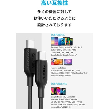 Anker PowerLine III USB-C & USB-C ケーブル (USB2.0対応) 3.0m Anker(アンカー)