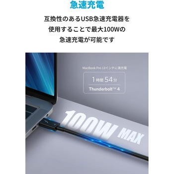 Anker USB-C & USB-C Thunderbolt 4 100W ケーブル 0.7m Anker(アンカー)