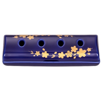 寝かせる線香皿(大)瑠璃に桜 小林製薬