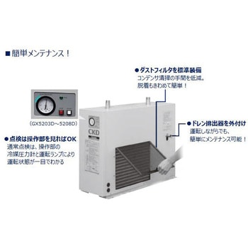 冷凍式エアドライヤGX5200Dシリーズ (適用コンプレッサ：7.5kW)遠隔操作 CKD
