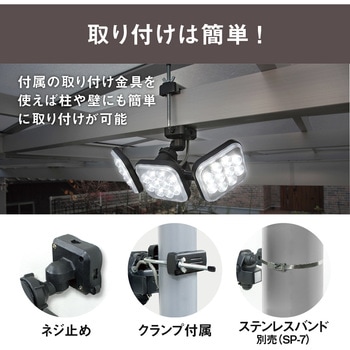 12W×3灯 フリーアーム式LEDセンサーライト ライテックス(ムサシ)