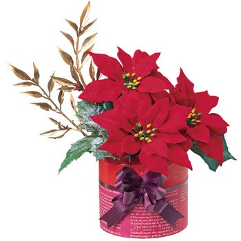 ポインセチア柊ペアポット 阪南造花 クリスマス 通販モノタロウ