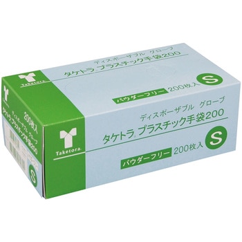 タケトラプラスチック手袋200枚 パウダーフリー 竹虎