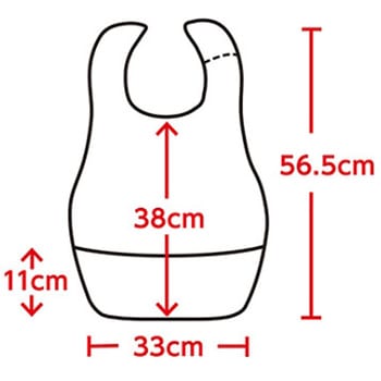 ポケット付食事用ミニエプロン 丈56.5cm 38957 - ケアファッション