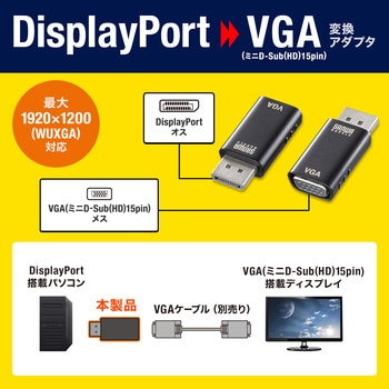 変換アダプタ_DisplayPort-VGA サンワサプライ