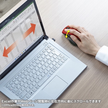 ブルーLEDマウス_ワイヤレス静音 サンワサプライ