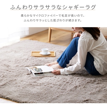 抗菌 防臭 防ダニ さらふわ 洗える シャギーラグマット YAMAZEN(山善)