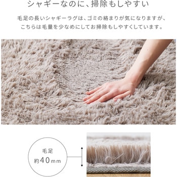抗菌 防臭 防ダニ さらふわ 洗える シャギーラグマット YAMAZEN(山善)