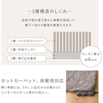 抗菌 防臭 防ダニ さらふわ 洗える シャギーラグマット YAMAZEN(山善)