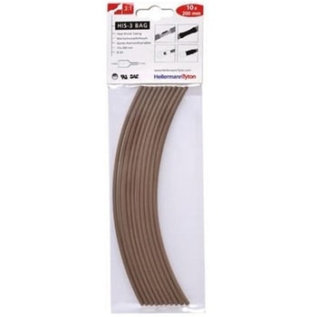 熱収縮チューブ 収縮前 3mm 収縮後 1mm 茶 1袋 10個入 ヘラマンタイトン(タイトン)