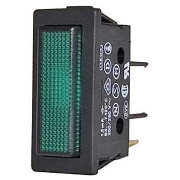表示灯 200 → 250V ac 緑 実装ホールサイズ：11 x 30mm 1袋 5個入 Molveno
