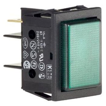 表示灯 200 → 250V ac 緑 実装ホールサイズ：22 x 30mm 1袋 5個入 Molveno