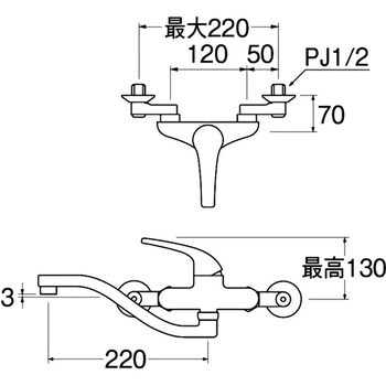 K1711AK-13 シングル混合栓 1個 SANEI 【通販サイトMonotaRO】