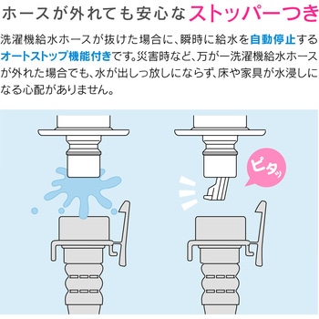 これエエやん  壁ピタ 狭い隙間にも使える 洗濯機用水栓(ストッパー付き) GAONA(ガオナ)