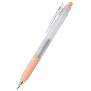 【名入れ】バインダークリップ付き スタンダード(透明ピンク) ボールペン 0.5mm 10本入り  業務用 ビジネス オフィス用品 備品 黒インク なめらかインクボールペン ノック式 ノベルティ 販促品 ジャストコーポレーション